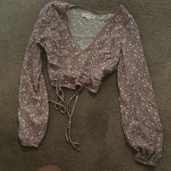 Aeropostale Floral Lace Coquette Top - Picture 8 of 8